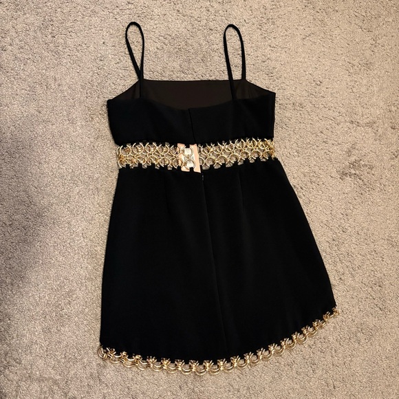 Alexis New Gaudy Golden Ring Cut Out Crepe Mini Dress Size L - Picture 15 of 16